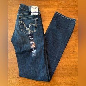 Ariat Womens R.E.A.L. Freesia Mid Rise Straight Jean Size 28XL